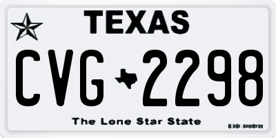 TX license plate CVG2298