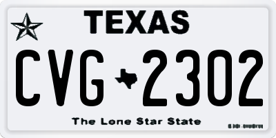 TX license plate CVG2302