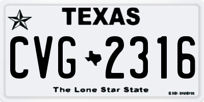 TX license plate CVG2316