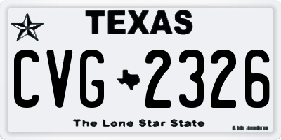 TX license plate CVG2326