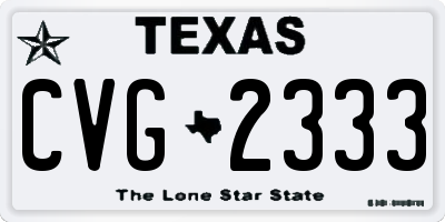 TX license plate CVG2333