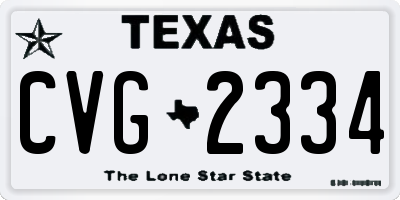 TX license plate CVG2334