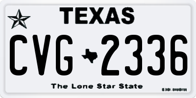 TX license plate CVG2336