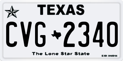 TX license plate CVG2340