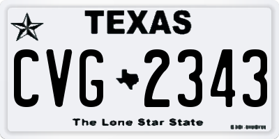 TX license plate CVG2343