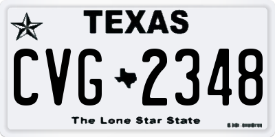 TX license plate CVG2348