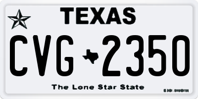 TX license plate CVG2350