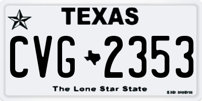 TX license plate CVG2353