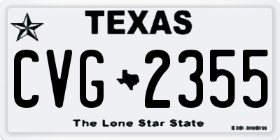TX license plate CVG2355