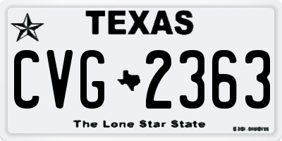 TX license plate CVG2363