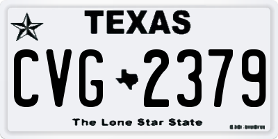 TX license plate CVG2379