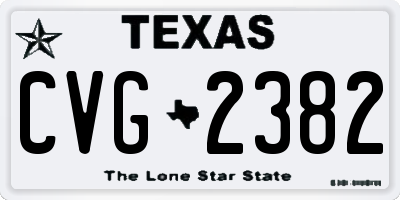 TX license plate CVG2382