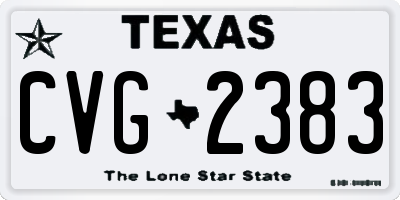 TX license plate CVG2383