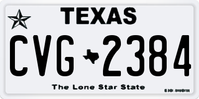 TX license plate CVG2384