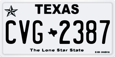 TX license plate CVG2387