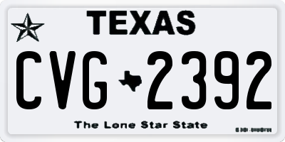 TX license plate CVG2392