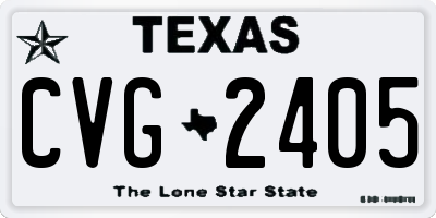TX license plate CVG2405