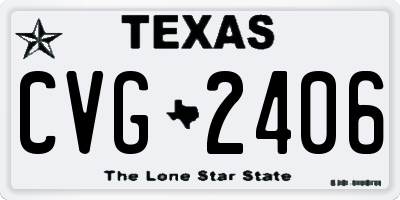 TX license plate CVG2406