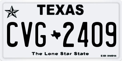 TX license plate CVG2409
