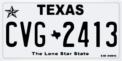 TX license plate CVG2413