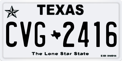 TX license plate CVG2416