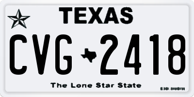 TX license plate CVG2418