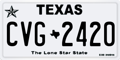 TX license plate CVG2420