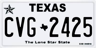 TX license plate CVG2425
