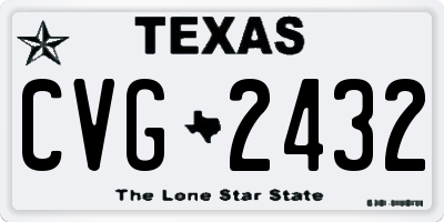 TX license plate CVG2432