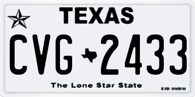 TX license plate CVG2433