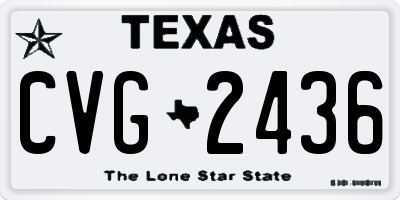 TX license plate CVG2436