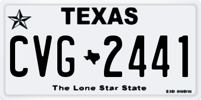 TX license plate CVG2441