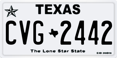 TX license plate CVG2442