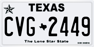 TX license plate CVG2449