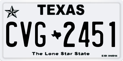 TX license plate CVG2451