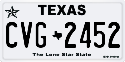 TX license plate CVG2452