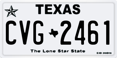 TX license plate CVG2461