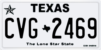 TX license plate CVG2469