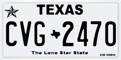 TX license plate CVG2470