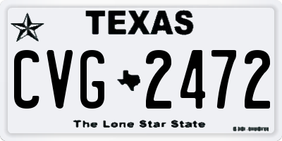 TX license plate CVG2472