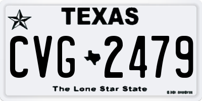 TX license plate CVG2479