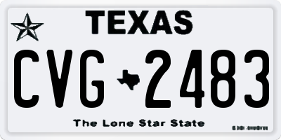 TX license plate CVG2483