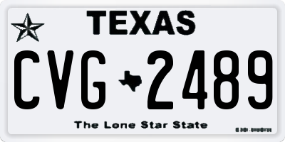 TX license plate CVG2489