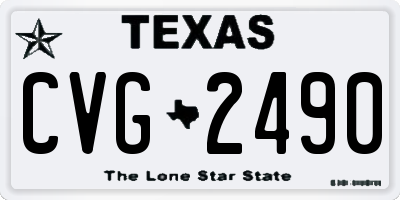 TX license plate CVG2490