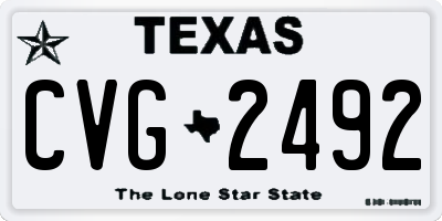 TX license plate CVG2492