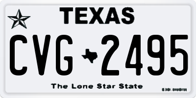 TX license plate CVG2495