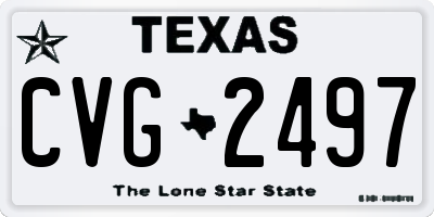 TX license plate CVG2497