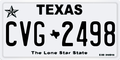 TX license plate CVG2498