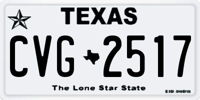 TX license plate CVG2517