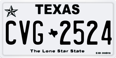 TX license plate CVG2524